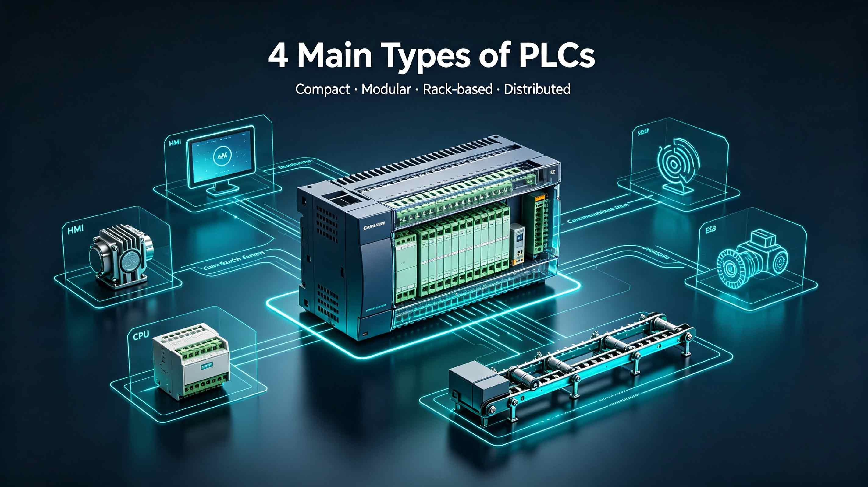 4 Main Types of PLCs: Differences, Applications & How to Select PLC, HMI & VFD for Your System